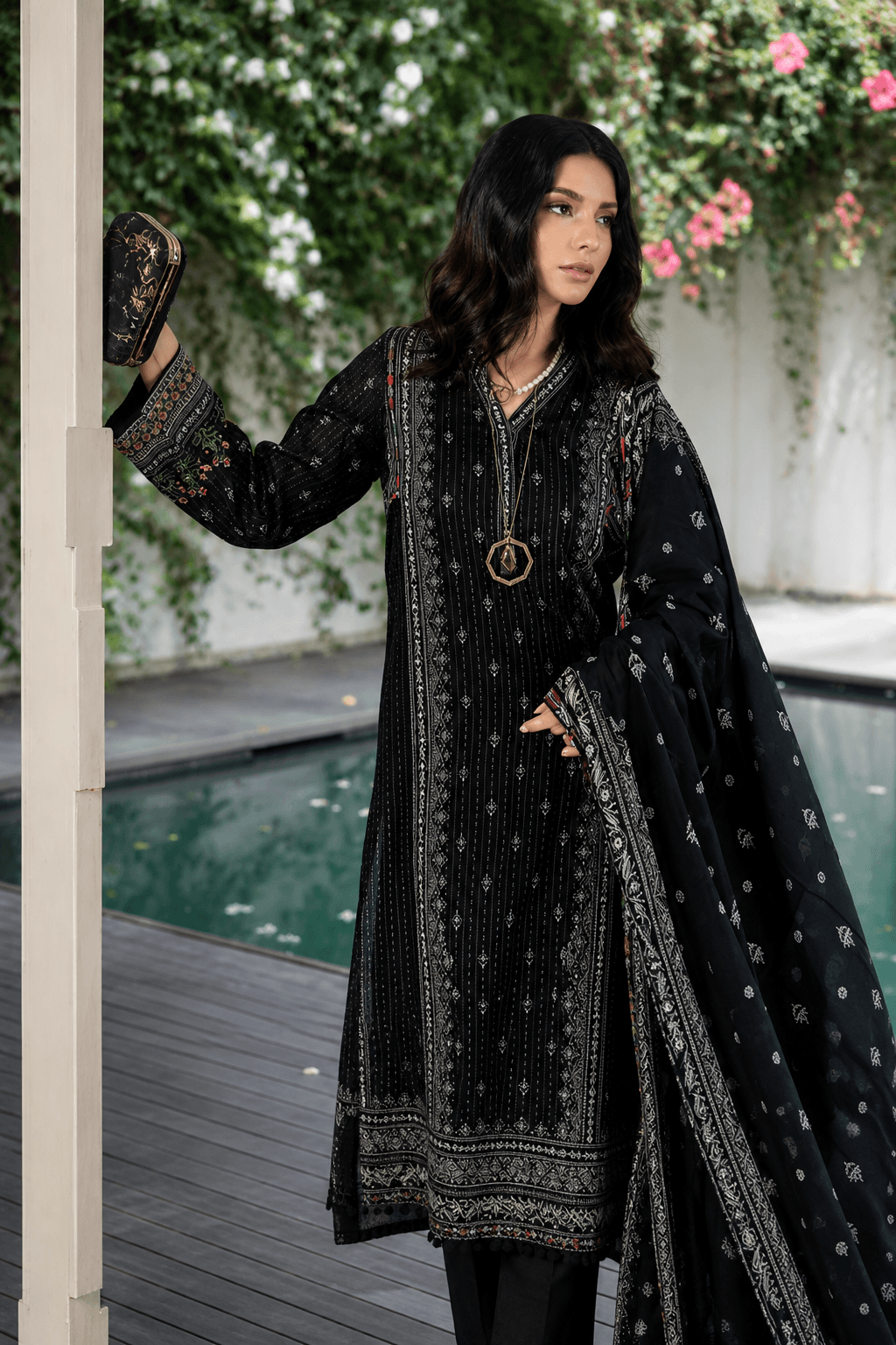 Midnight Grace – 3 Piece Unstitched Printed Lawn Suit